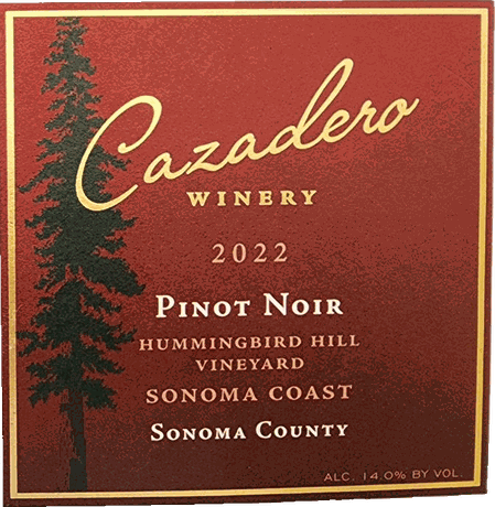 2022 Hummingbird Hill Pinot Noir label