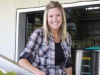 Granddaughter Jenna McPhaul sorts the Chardonnay.